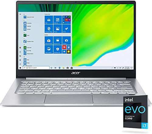acer Swift 3 Slim and Light Laptop, 14 FHD Display, Intel EVO Core i7-1165G7 Processor, 8GB RAM, 1TB NVMe SSD, Wi-Fi 6, Fingerprint Reader, Backlit Keyboard