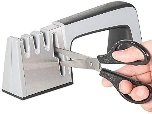 Generic Affilalame, Affilacoltelli manuali, Affilacoltelli manuali, Affilacoltelli da Cucina, Affilacoltelli Manuale Kit for affilare i coltelli, 4 in 1 Diamond Coated &Bacchetta in Ceramica fine