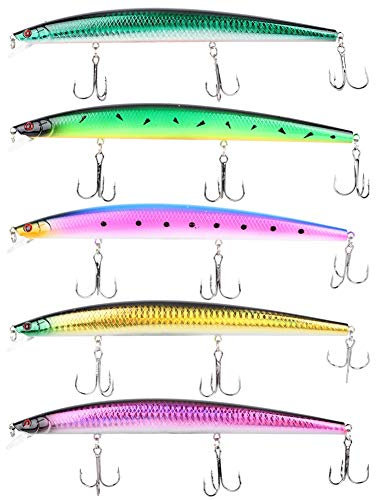 HOHXFYP 5 St¨¹ck/Set 18 Cm/23,5 G Fischk?der,Strapazierf?higer ABS Kunststoff,NSB Beschichtung,Fischk?der,Power Gegengewichtssystem,Lebendige Farben,K¨¹nstlicher Fischk?der(S-Farbe)
