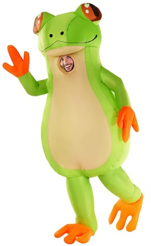 Morph Aufblasbares Frosch Kostüm Erwachsene, Halloween Kostüm Grün | Aufblasanzug mit Gebläse, Grünes Frosch-Design, Bläst in 60 Sekunden auf, Perfekt für Halloween, Immer ein Hit