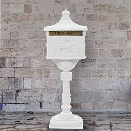 Farbe: Weiß-Standbriefkasten Aluminium Vintage Style rostfrei weiß