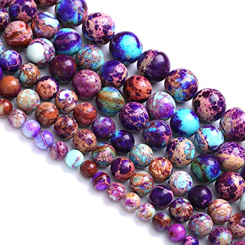 Perline sfuse in diaspro imperiale viola, 4 mm, 88 pezzi, in pietra naturale, galassia, sedimenti marini, per la creazione di gioielli, braccialetti e collane