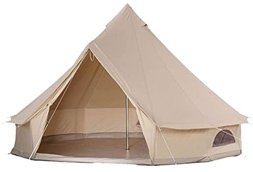 3 m/4 m Jurtenzelt mit Herdloch, Camping-Familienzelt, Baumwoll-Leinen-Glocken-LKW-Zelt, großes Weltraum-Pyramidenzelt für Party-Jagd-Picknick im Freien