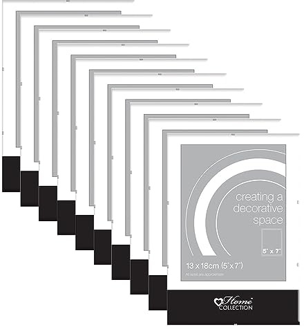 (Set of 10) Classic Design 5 x 7” Inches Clip Photo Frame with Glass Front Window Clear Colour Frame Sleek Design Amazing Collection of Small Picture Frame for Home Office Wall Hanging