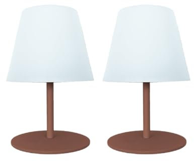 Lumisky Set de 2 lampes de table LED sans fil TWINS Terracota H16cm