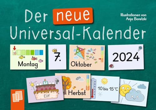 Der neue Universal-Kalender für Kita + Grundschule - Neuauflage 2024 - - 134 Karten zum individuellen Zusammenlegen multicolor