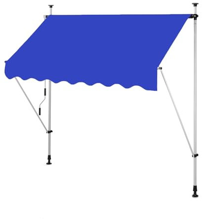 Store banne manuel,Pergola jardin exterieur,Auvent de terrasse avec Manivelle sans Percement ,Réglable en hauteur,protection UV,Paravent extérieur pour Boutique Balcon Jardin ( Color : Blauw , Size :
