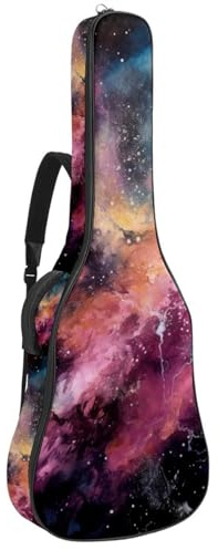 Akustikgitarrentasche Groß Universal Gitarrentasche für 40/41/42 Zoll Wasserdichte Gigbag mit Schutzschicht Pink Galaxy, mehrfarbig, 42.9x16.9x4.7 in, Gitarrentasche