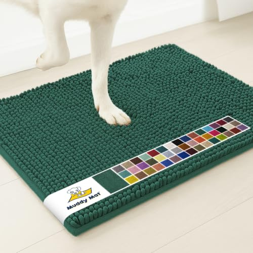 Muddy Mat® Super saugfähige Fußmatte für den Innenbereich, Mikrofaser, schnell trocknend, Chenille-Eingangsteppich, rutschfeste Haustürmatte, Innenmatten für den Eingangsbereich, maschinenwaschbar