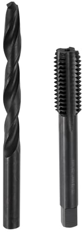 QUARKZMAN Jeu de tarauds et de forets 1/2-13 UNC outils de filetage | en oxyde noir HSS6542, 1 taraud à cannelure droite, et 1 foret hélicoïdal, de 10,8 mm