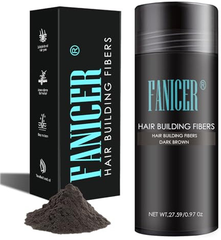 Fibre capelli 27.5g,Hair Fiber per l'infoltimento dei capelli,Hair Fiber per capelli più spessi e pieni in pochi secondi,Castano scuro