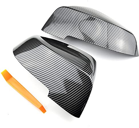 Seitenspiegel Abdeckung,Auto Spiegelkappen Seitenflügel Rückspiegel Abdeckkappe Passend Für BMW 5 6 7 Serie F01 F02 F03 F04 F06 F07 F10 F11 F12 F12 F13 Kohlenschwarz(Carbon fiber pattern)