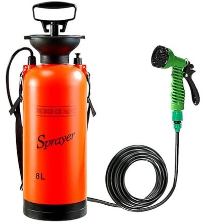 Syengery Druckpumpensprüher Für Den Garten, 3l/5 L/8 L Manuelle Pumpspritze, Tragbarer Hochdruckreiniger, Manuelle Handpumpe, Wassersprüher, Drucksprüher Für Den Garten Mit Tragegurt