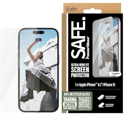 SAFE. by PanzerGlass Displayschutz iPhone 16 | 15 | Ultra-Wide Fit