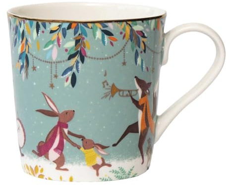 Sara Miller London Woodland Tales - Taza con texto en inglés Merry Band, color verde