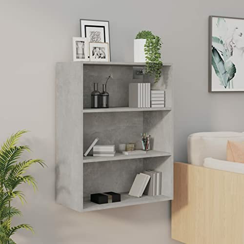 Xichuzi Hängeschrank, Kitchen Wall Cabinet, Küchenschrank, Wandschrank Küche, Küchenhängeschränke, Betongrau 69,5x32,5x90 cm