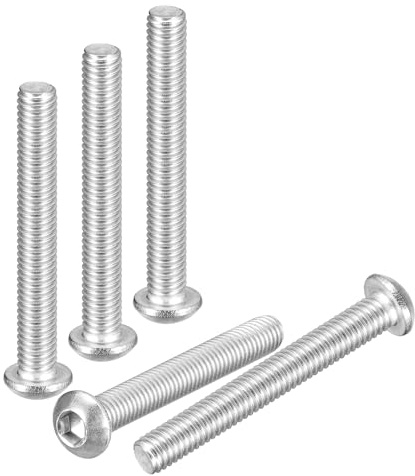 DTGN M6-1x45mm Linsenkopfschrauben mit Innensechskant - 10er Pack - Gut für Rennrad, Mountainbike, Auto, Motorrad - 304 Edelstahl weiß lackiert - Sechskant-Antriebsbefestigungen