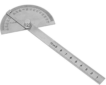 Outil de Mesure d Angle en Acier Inoxydable Rapporteur R glable 180 avec Niveau Bulle et chelle Pr cise pour Menuiserie Plomberie et Bricolage