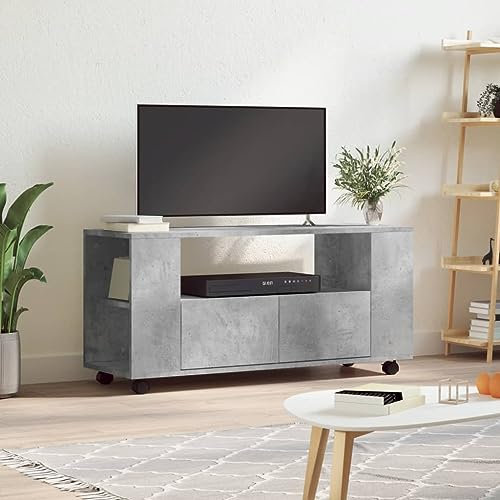 CINDERFUL TV-Schrank Betongrau 102x34,5x43 cm Holzwerkstoff,Trendiger und praktischer TVSchrank mit viel Stauraum für Dein Wohnzimmer TV-Möbel, TV-Bänke