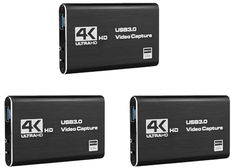 Goufride Scheda di acquisizione video 3X 4K Registrazione dello schermo USB3.0 1080P 60FPS Dispositivo di acquisizione del gioco