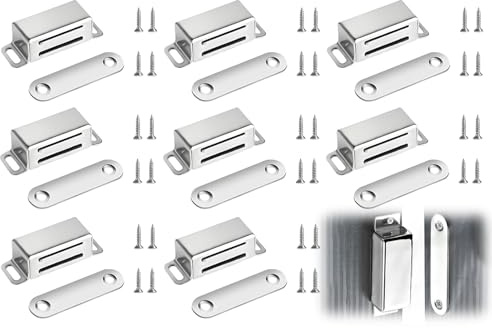 8 Stück Magnetschnäpper,Türmagnet,Schrankmagnete,Magnet Schranktür,Magnetverschluss Schrank,Schrankmagnete Stark, Türmagnet Magnetschnäpper, Balkontür Magnet Mit 32 Schrauben