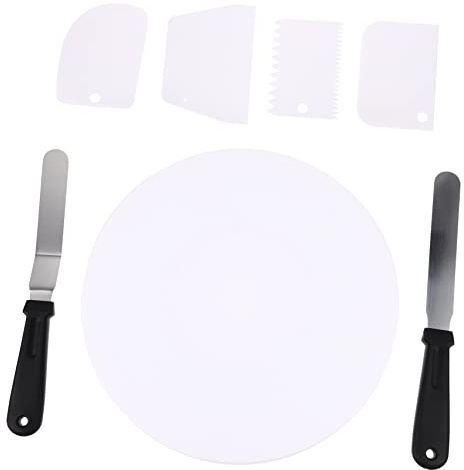 Holibanna Decorazione Torte con Piattaforma Girevole Antiscivolo e Spatole Resistente Base Stabile per Dolci e DIY Cake Decorating