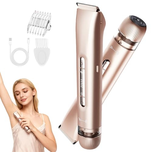 Epilierer Damen, Intimrasierer für Frauen, 2-in-1 Dual Head Shaver Rasierer mit USB-C-Laden, Wasserdicht Nass- und Trockenrasierer,Damenrasierer Elektrisch für Gesicht, Beine und Arme