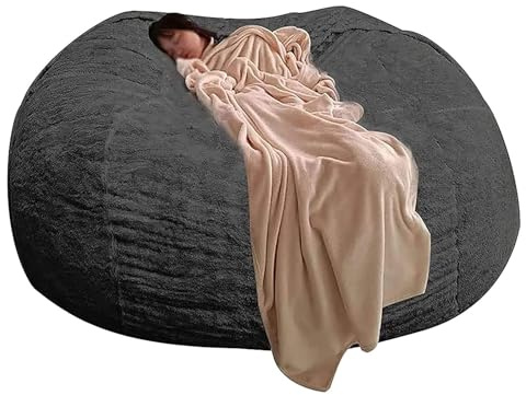 Pouf Géant XXL en Fourrure Bean Bag Fauteuil de Lecture Doux Confortable Housse Lavable en Machine pour Adulte Exterieur Chambre(sans Remplissage)