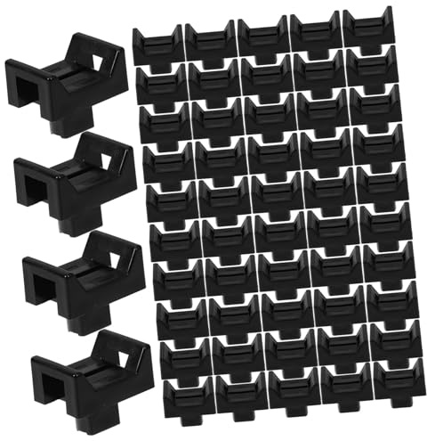 NUOBESTY 100 piezas Bases de Montaje para Bridas de Cables Negras con Orificios para Tornillos Unidades Soporte Plástico Tipo para Gestión y Fijación de Cables y Oficinas