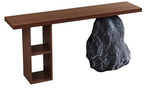 XLIHAWY Konsolentisch Aus Massivholz, Sofatisch Mit Stauraum, Schmaler Eingangstisch Für Den Flur Hinter Der Couch Wohnzimmer Foyer Einfache Montage(120x30x80cm)