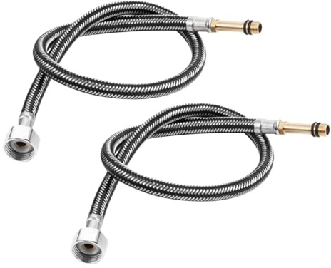 GUIPENG 2 STÜCKE Edelstahl-Geflechtschlauch Geflochtenes Rohr G1/2'' Flexibles Kalt-/Heißmischerhahn-Wasserversorgungs-Zulaufrohr(40cm)