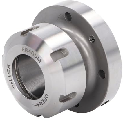 Generic Portabrocas de Sujeción Duradero ER40 de 80 Mm de Diámetro para Torno y Fresadora, Material de Acero Al Carbono para Grabador CNC