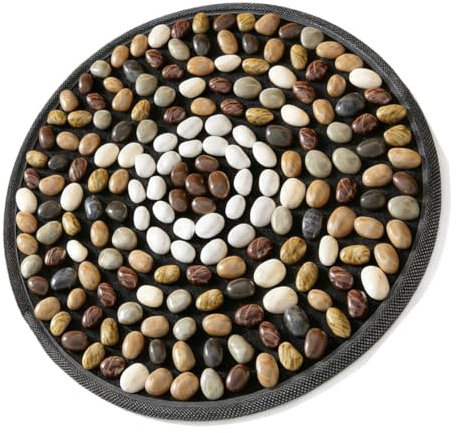Alfombrilla de acupresión para pies con piedras naturales, almohadilla masajeadora circular de pies, alfombrilla de reflexología de punto de presión para relajación y bienestar