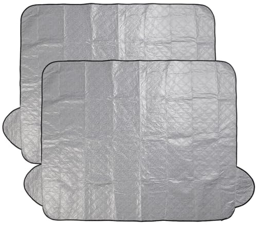 Lescars Sonnenschutz faltbar: 2er-Set Sonnenschutz für die Autoscheibe, auch für Winter, 145x110 cm (für Fahrzeuge, Auto-Scheiben Sonnenschutzfolie, Hitzeschutz für Autoscheiben)