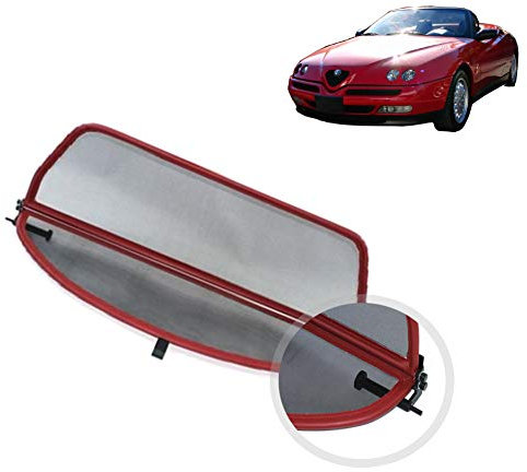 GermanTuningParts Déflecteur de Vent pour Alfa Spider 916 (1995-2006) - Pliable - Rouge | Filet Anti-Remous Coupe | Déflecteur d'air