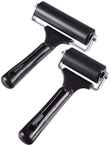 SUPVOX 2pcs Rubber Brayer Ink Roller for Lino Printing and Block Printing Stamping Tools