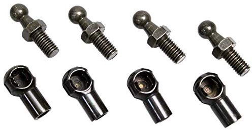 JINGLINGKJ M6 Innengewinde, abnehmbar, 10 mm, Kugelkopf, Edelstahl, Hubstütze, Kugelgelenk, Endstück, Lagergelenk, 2 Stück, schwarz