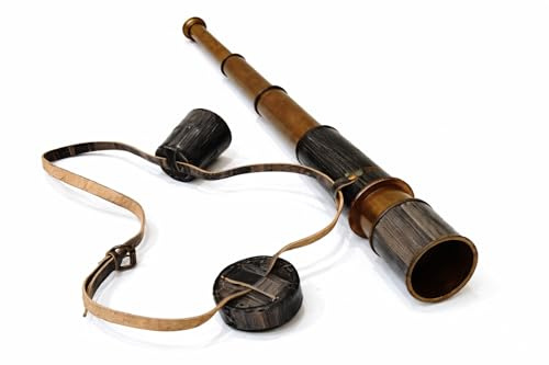 Antikes Marine-Teleskop 45,7 cm nautisches Teleskop Marine Spyglass Pirat Messing mit Schaumgürtel & Kappe