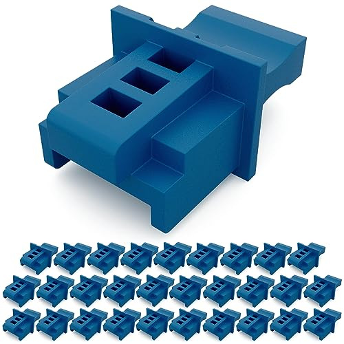 hb-digital 30 Stück RJ45 Staubschutz Kappen LAN Netzwerk Buchsen Schutz Stopfen gegen Staub Schmutz Blindstopfen für Patchpanel Switch Router Netzwerkdose Abdeckung für Ethernet Anschluss – Blau