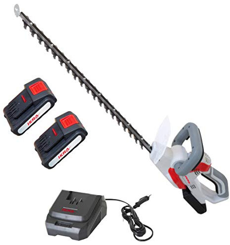 IKRA Akku Heckenschere IAHS 20-1 inkl. 2X Akku 20V & Schnellladegerät, Schnittlänge 54cm
