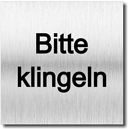 Türschild Bitte klingeln UV Druck 12 x 12cm - 3mm Aluverbund - Made in Germany - Art.Nr. 2051