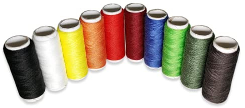 Hilos para costura, 10 bobinas, 100% poliéster colorido, kit de bobinas para coser a máquina y para coser a mano