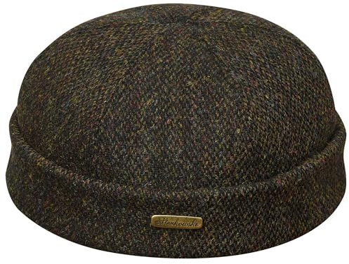Sterkowski Docker Leon Beanie Harris Tweed, schwarz/gelb, 60