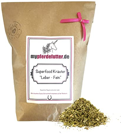 mypferdefutter Leber Kräuter für Pferde 100% Natur PUR - Pferdekräuter frei von Zusätzen für Dein Lieblingspferd (500 g)