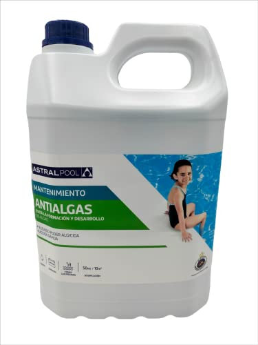1 Unidad 11417 FLUIDRA | Garrafa 5 litros Antialgas | ACCIÓN RÁPIDA | Mantenimiento de Piscinas | Elimina Todo Tipo DE Algas | Algicida