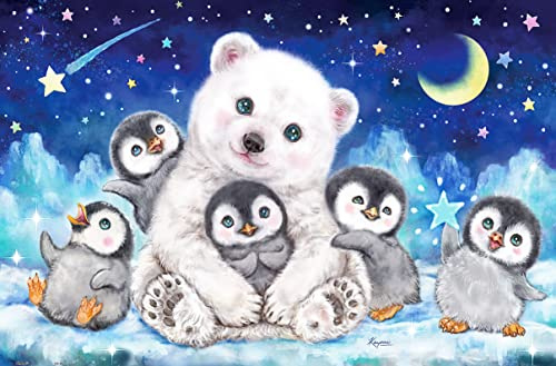 Pintoo Rompecabezas de 600 piezas para adultos, Kayomi, oso polar y pingüinos, fácil almacenamiento, rompecabezas de plástico entrelazado, no requiere pegamento [H3038]