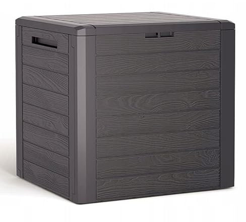 RG-Vertrieb Storage Box 140 L - Garden Chest With Wood Look and Cushion Box (Umbra)