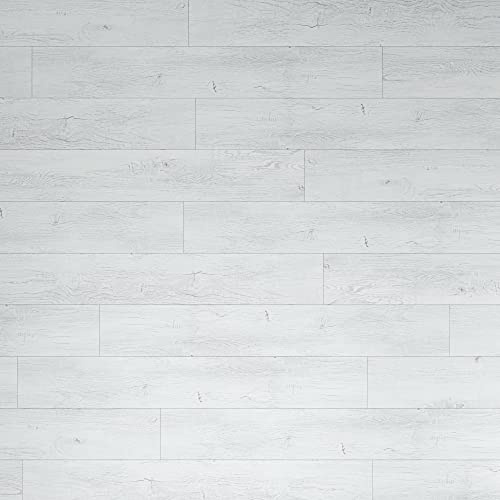 ARTENS - PVC Bodenbelag - Click Vinyl-Dielen REVDA - Vinylboden - Intenso - Holzeffekt - Weiß - L.122 cm x B.18 cm - Dicke 4,5 mm - 1,54 m²/ 7 Dielen - Belastungsklasse 34