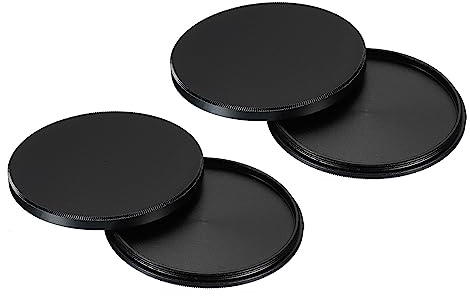 PATIKIL 58mm Lente Filtro Pila Tapa, 2 Paquete Aluminio Aleación Circular Filtro Pilas Protector Estuche para 58mm Circular Polarización Atenuador ND Filtro, Negro