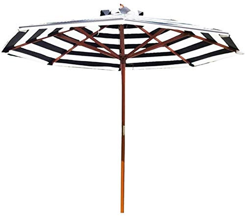 Outdoor Garden Parasols Folding Sun Umbrella Large Striped Garden Wooden Parasols Umbrellas, Commercial Waterproof And Uv Protection Sunshades，Without Parasol Base good
